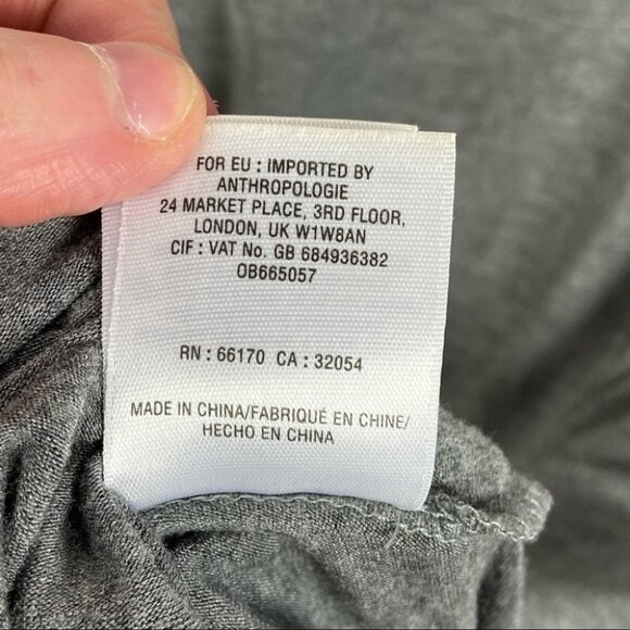 Anthropologie Tie Front Grey Tunic Top Vanessa Viginia Dayla Size Small Boho S - Picture 9 of 16